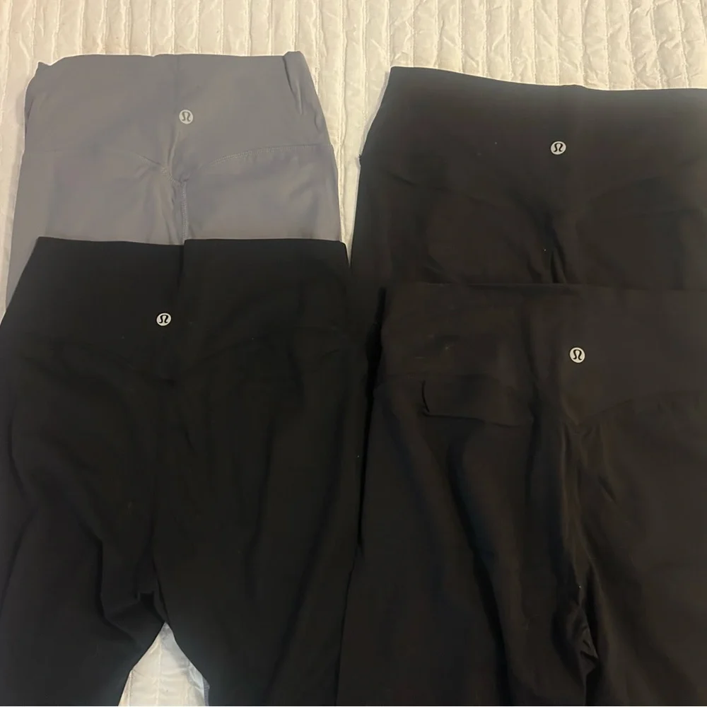 4 Women's High-Rise Leggings - 3 Black & 1 Gray - Picture 2 of 2